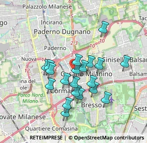 Mappa Viale Enrico Pedretti, 20095 Cusano Milanino MI, Italia (1.4865)