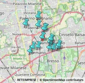 Mappa Viale Enrico Pedretti, 20095 Cusano Milanino MI, Italia (1.165)