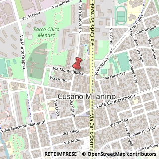 Mappa Via Monte Bianco, 20095 Cusano Milanino, Milano (Lombardia)
