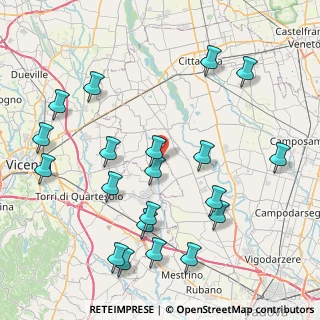 Mappa Via Seghe, 36043 Camisano Vicentino VI, Italia (9.499)