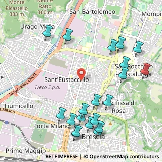 Mappa Via Montello, 25128 Brescia BS, Italia (1.2865)