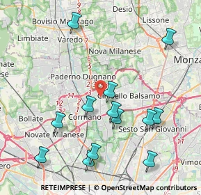 Mappa Via Adamello, 20095 Cusano Milanino MI, Italia (4.44077)
