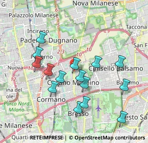 Mappa Via Adamello, 20095 Cusano Milanino MI, Italia (1.83533)