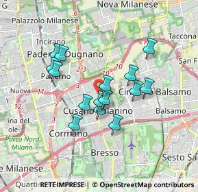 Mappa Via Adamello, 20095 Cusano Milanino MI, Italia (1.43667)