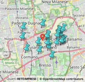 Mappa Via Adamello, 20095 Cusano Milanino MI, Italia (1.3755)