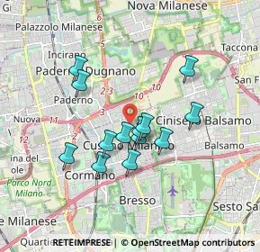 Mappa Via Adamello, 20095 Cusano Milanino MI, Italia (1.44385)