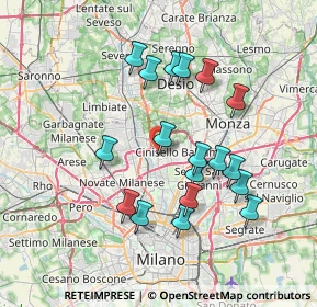 Mappa Via Adamello, 20095 Cusano Milanino MI, Italia (6.83944)