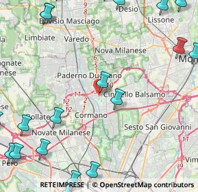 Mappa 20085 Cusano Milanino MI, Italia (6.8655)