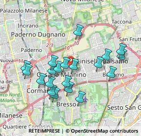 Mappa Via Previdenza, 20095 Cusano Milanino MI, Italia (1.752)