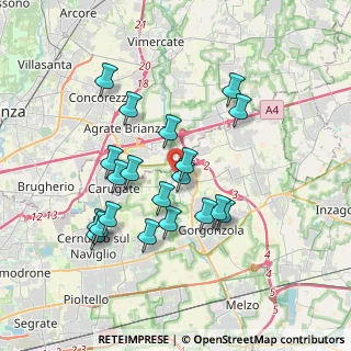 Mappa Via Antonio Gramsci, 20060 Pessano Con Bornago MI, Italia (3.4105)