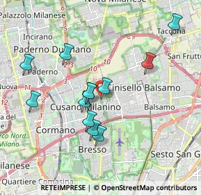 Mappa Viale Luigi Buffoli, 20095 Cusano Milanino MI, Italia (1.72667)