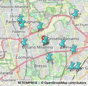 Mappa Viale Luigi Buffoli, 20095 Cusano Milanino MI, Italia (2.09667)