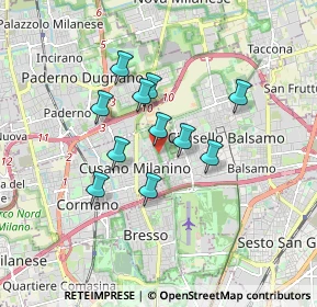 Mappa Viale Luigi Buffoli, 20095 Cusano Milanino MI, Italia (1.32091)