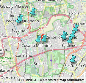 Mappa Viale Luigi Buffoli, 20095 Cusano Milanino MI, Italia (2.21917)