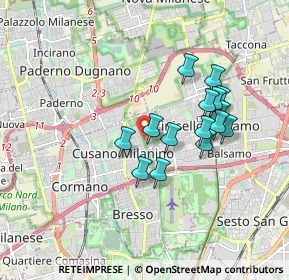 Mappa Viale Luigi Buffoli, 20095 Cusano Milanino MI, Italia (1.50467)