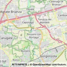 Mappa Pessano con Bornago