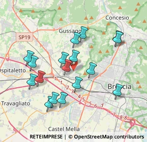 Mappa Via Torricelli Evangelista, 25064 Gussago BS, Italia (3.57824)