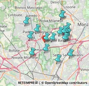 Mappa Via Monte Bianco, 20095 Cusano Milanino MI, Italia (3.32444)