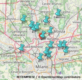 Mappa Via Monte Bianco, 20095 Cusano Milanino MI, Italia (6.61125)