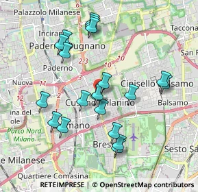 Mappa Via Monte Bianco, 20095 Cusano Milanino MI, Italia (1.8165)