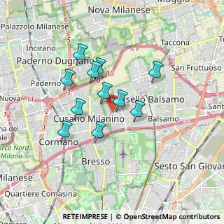 Mappa Via Olmi, 20095 Cusano Milanino MI, Italia (1.40909)