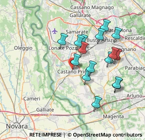 Mappa Via per Oleggio, 20022 Castano Primo MI, Italia (6.77313)