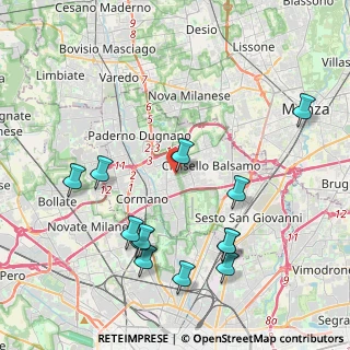 Mappa Via Costanza, 20095 Cusano Milanino MI, Italia (4.57769)