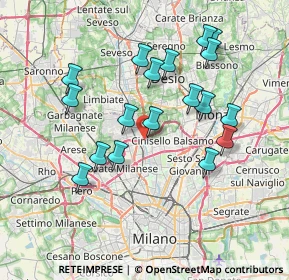 Mappa Via Aurelio Saffi, 20037 Paderno Dugnano MI, Italia (7.14111)
