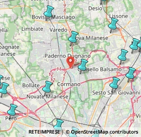 Mappa Via Fratelli Rosselli, 20037 Paderno Dugnano MI, Italia (6.51667)