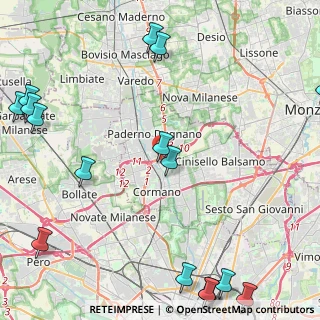 Mappa Via Fratelli Rosselli, 20037 Paderno Dugnano MI, Italia (6.61063)