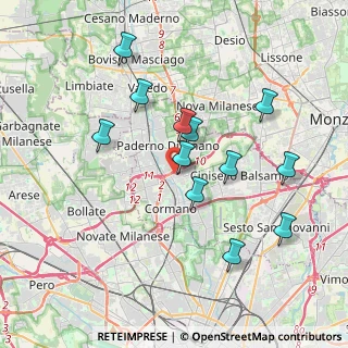 Mappa Via Fratelli Rosselli, 20037 Paderno Dugnano MI, Italia (3.58833)