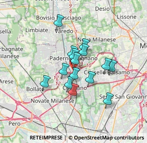 Mappa Via Bruno Colzani, 20037 Paderno Dugnano MI, Italia (2.43333)