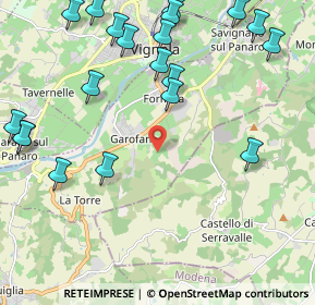 Mappa Via Mostino, 41056 Savignano sul Panaro MO, Italia (2.785)