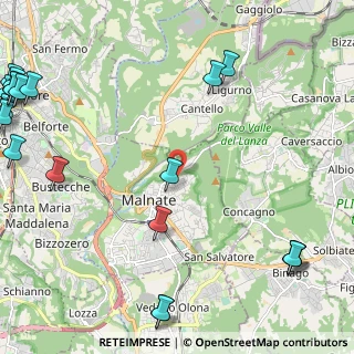 Mappa Via Don G. E. Bosetti, 21046 Malnate VA, Italia (3.566)