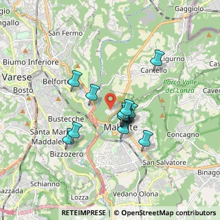 Mappa Via Sacro Monte, 21046 Malnate VA, Italia (1.30385)