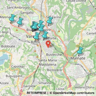 Mappa Via S. Michele del Carso, 21100 Varese VA, Italia (2.09417)