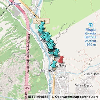 Mappa Strada Larzey - Entrèves, 11022 Courmayeur AO, Italia (0.156)