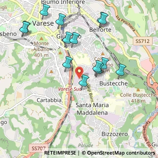 Mappa Via Giuseppe Giacosa, 21100 Varese VA, Italia (1.08643)