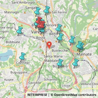 Mappa Via Giuseppe Giacosa, 21100 Varese VA, Italia (2.1335)