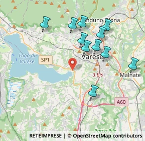 Mappa Via Lungolago Schiranna, 21100 Varese VA, Italia (3.89273)