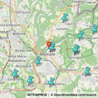 Mappa Via Emilio Macazzola, 21046 Malnate VA, Italia (2.615)