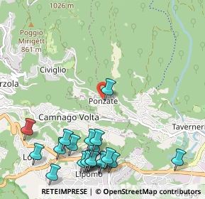 Mappa Via Monte Grappa, 22038 Tavernerio CO, Italia (1.3485)