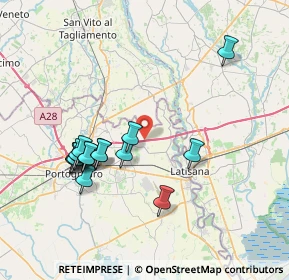 Mappa A4 Torino - Trieste, 30025 San Michele al Tagliamento VE, Italia (7.38875)
