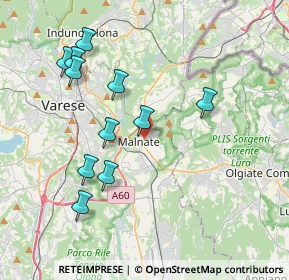 Mappa Piazza Libertà, 21046 Malnate VA, Italia (3.89455)