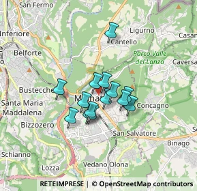 Mappa Piazza Libertà, 21046 Malnate VA, Italia (1.08214)
