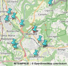 Mappa Piazza Libertà, 21046 Malnate VA, Italia (2.38583)