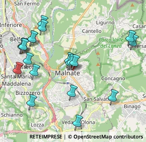 Mappa Piazza Libertà, 21046 Malnate VA, Italia (2.2315)