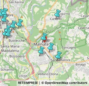 Mappa Piazza Libertà, 21046 Malnate VA, Italia (2.805)