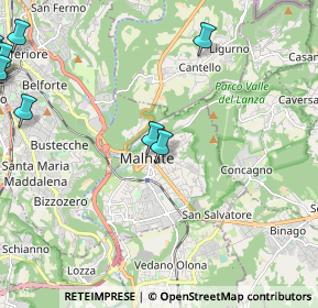 Mappa Piazza Libertà, 21046 Malnate VA, Italia (3.966)