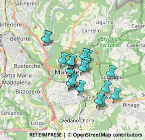 Mappa Piazza Libertà, 21046 Malnate VA, Italia (1.3)